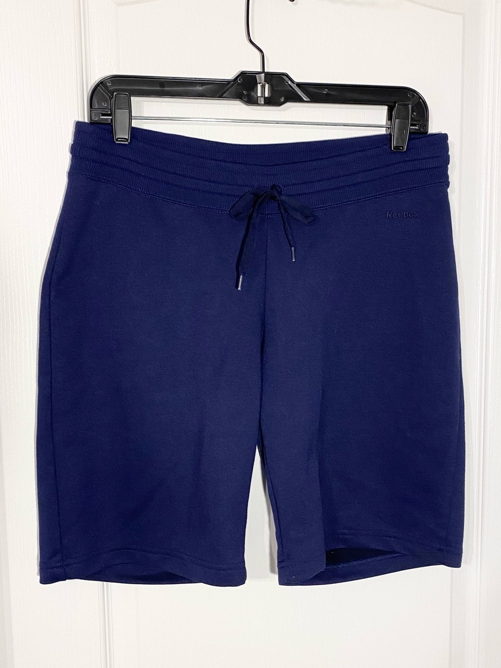 Reebok Knit Drawstring Waist Athletic Shorts Navy Blue Size Medium